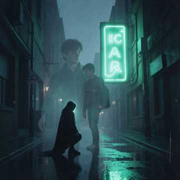 街灯分割的影子
