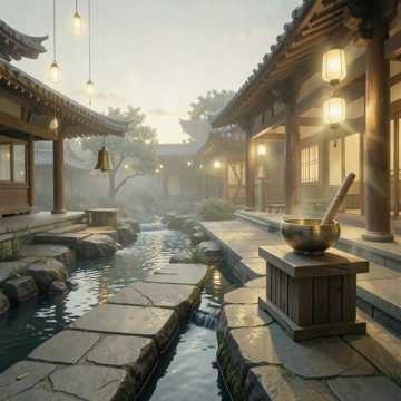 古寺钟晚