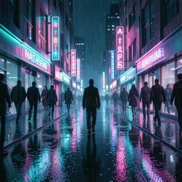 霓虹下落单者