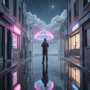 霓虹独行伞