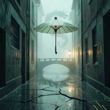 檐角听雨