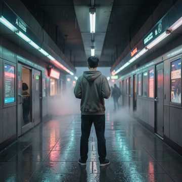 凌晨地铁口