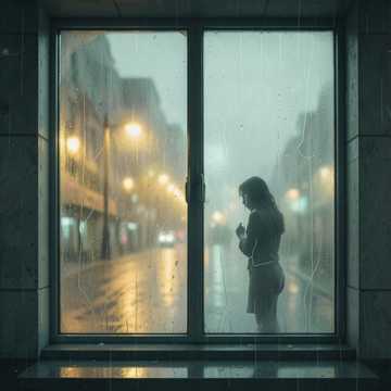 玻璃上的雨痕