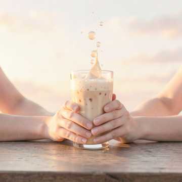 珍珠奶茶里你吹出的泡泡
