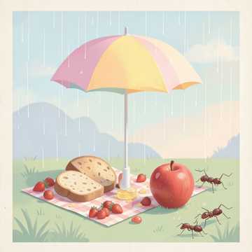 雨把野餐偷走