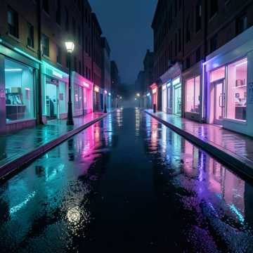 霓虹滴成一条河