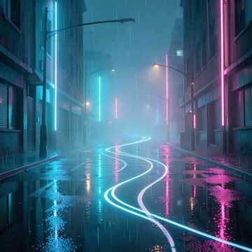 霓虹雨的碎影
