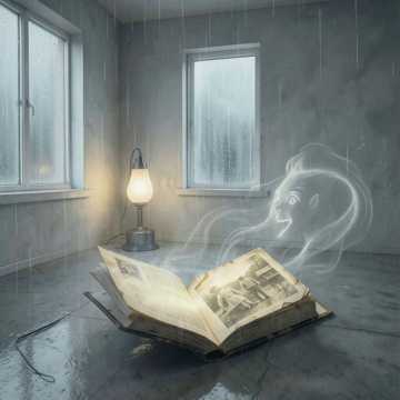 空椅对雨