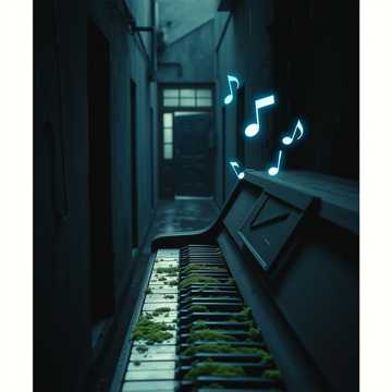 旧钢琴的雨花