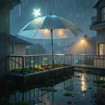 雨伞缝里的星星