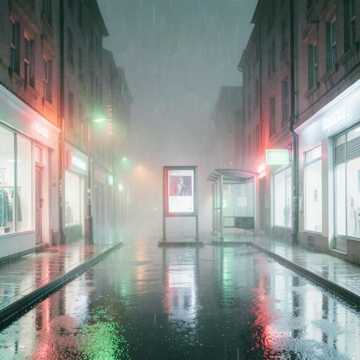 霓虹雨街