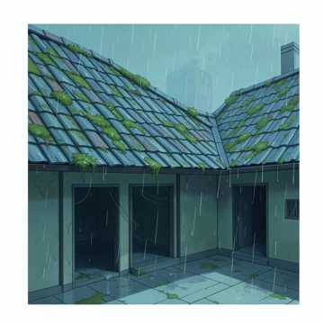 苔瓦对雨