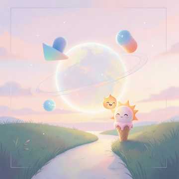小行星与甜筒夕阳