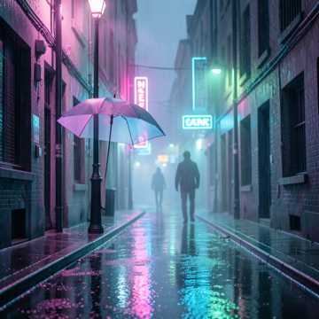 霓虹雨巷