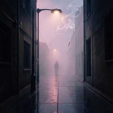 街灯咽下的烟