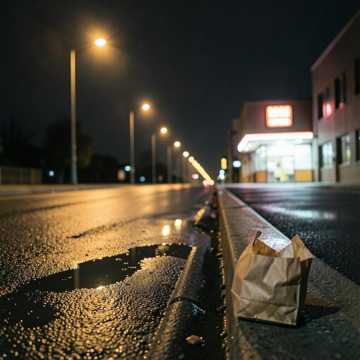 路灯串成的夜晚
