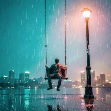 雨停在半空