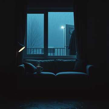 雨淋湿的单人沙发