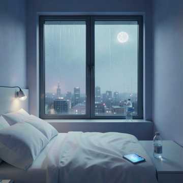 雨敲玻璃的夜