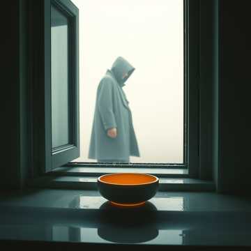 窗台上的烟灰缸