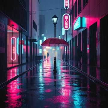 霓虹雨巷