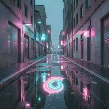 霓虹坠落的街