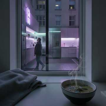 城市背面的窗