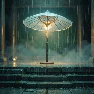 画檐戏雨