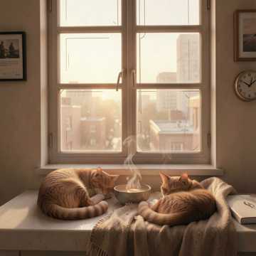 猫眠在右