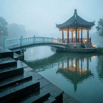 烟雨折柳桥