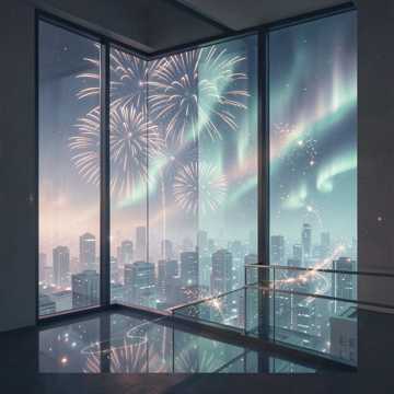 玻璃窗烟花