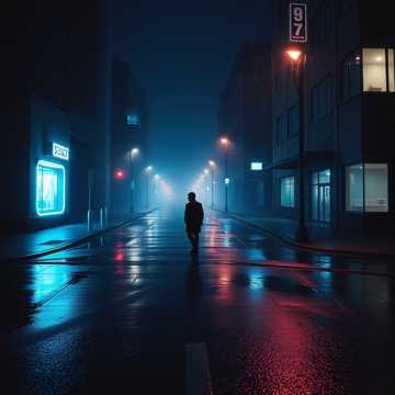 雨泣的街灯