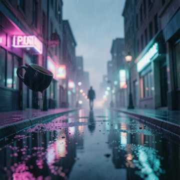 空杯沿的泪光