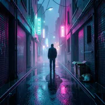 霓虹影的街