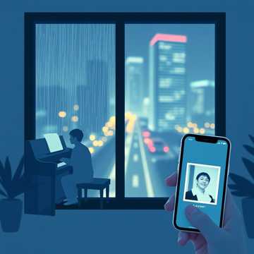 雨滴敲打窗台的夜