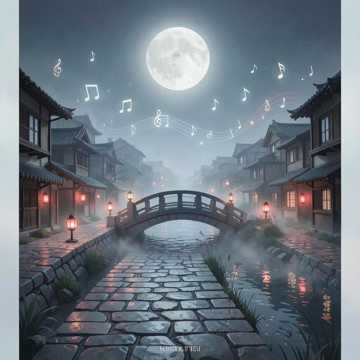 石板路上的月光