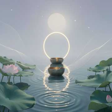 莲池月夜