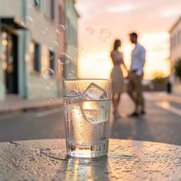 半杯气泡水