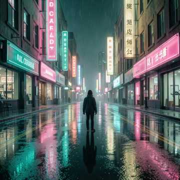 霓虹未眠的街
