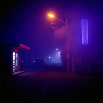 路灯拉瘦影子
