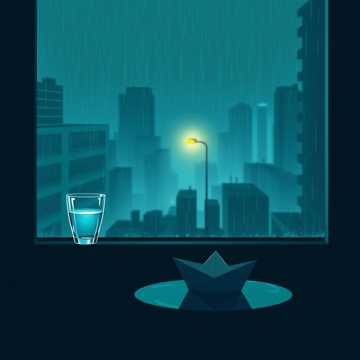 空杯对雨