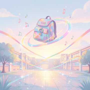彩虹书包系蝴蝶结