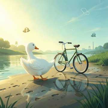 嘎嘎追夕阳