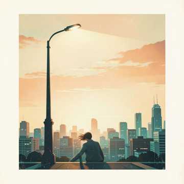 晚风梳理发梢