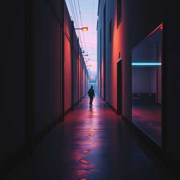 路灯数脚印