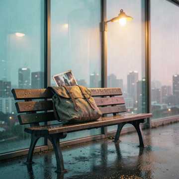 淋过雨的合影