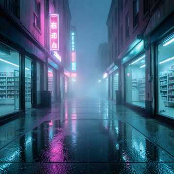 霓虹湿了单行道