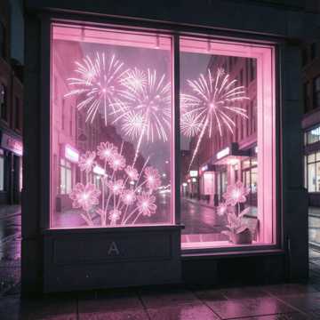 碎焰映玻璃花窗