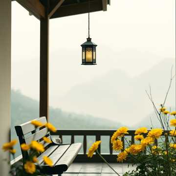 黄花拾秋冷雨庭