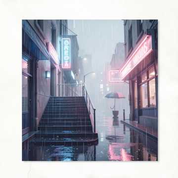雨滴打湿的台阶